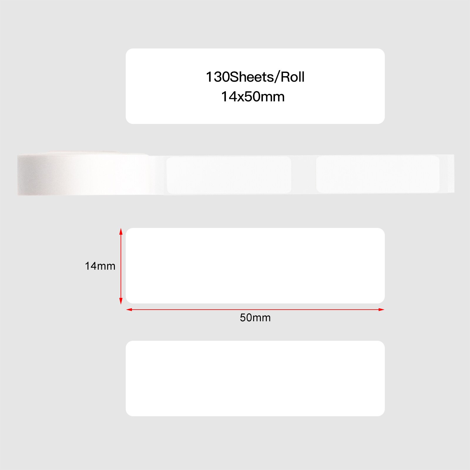 Aibecy Blank Label Paper Self-Adhesive Thermal Paper Roll 15*50mm 130sheets/roll Compatible with Phomemo D30 Thermal Printer: 14x50mm-130 sheets