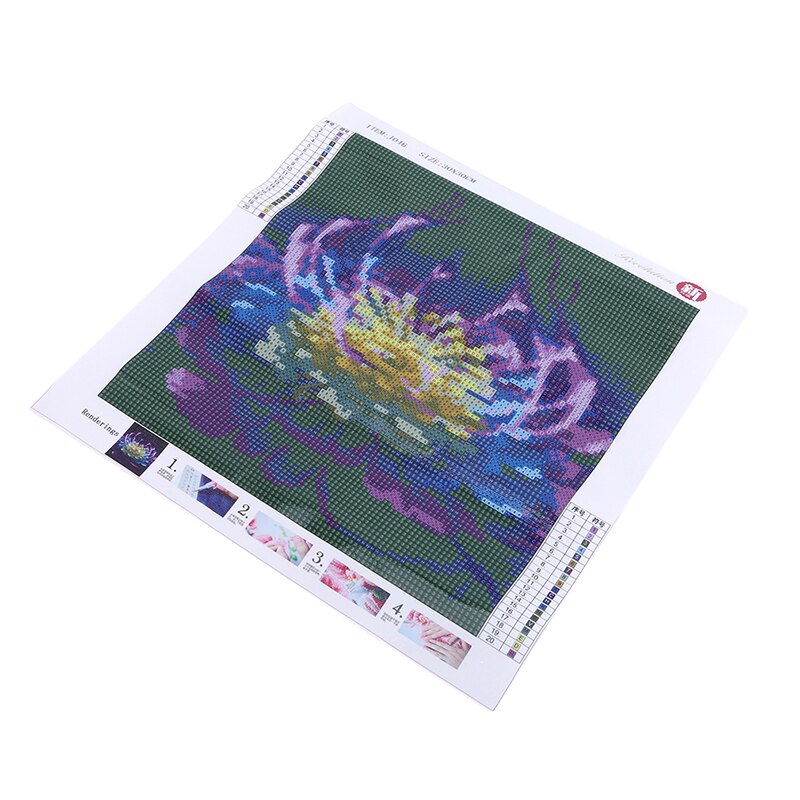 Bilde farge eksplosjon modell 30*30 diy diamant maleri 5d korssting lilla lysende blomst soverom maleri