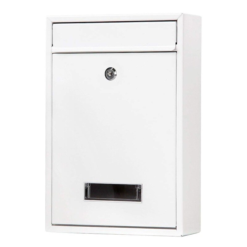 Buzón de hierro con llave y contraseña para exteriores, accesorio de pared para colgar con llave, montado en la pared, WF