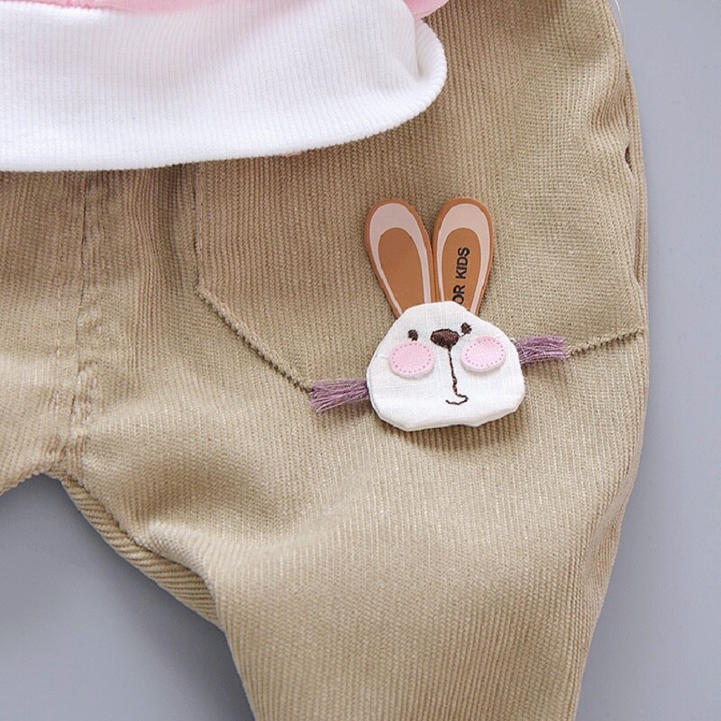 Katoenen Baby Kleding Pak Kinderen Pak Baby Jongen Meisje 2 Stuks Oor Konijn Kinderen Hooded Lange Mouwen Cartoon Pak baby Pak