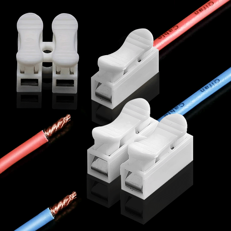 1P 2P Waterproof Electrical Connector Spring Clamp Terminal Quick Connect Wire Connector for Home Push Button Wiring Terminals