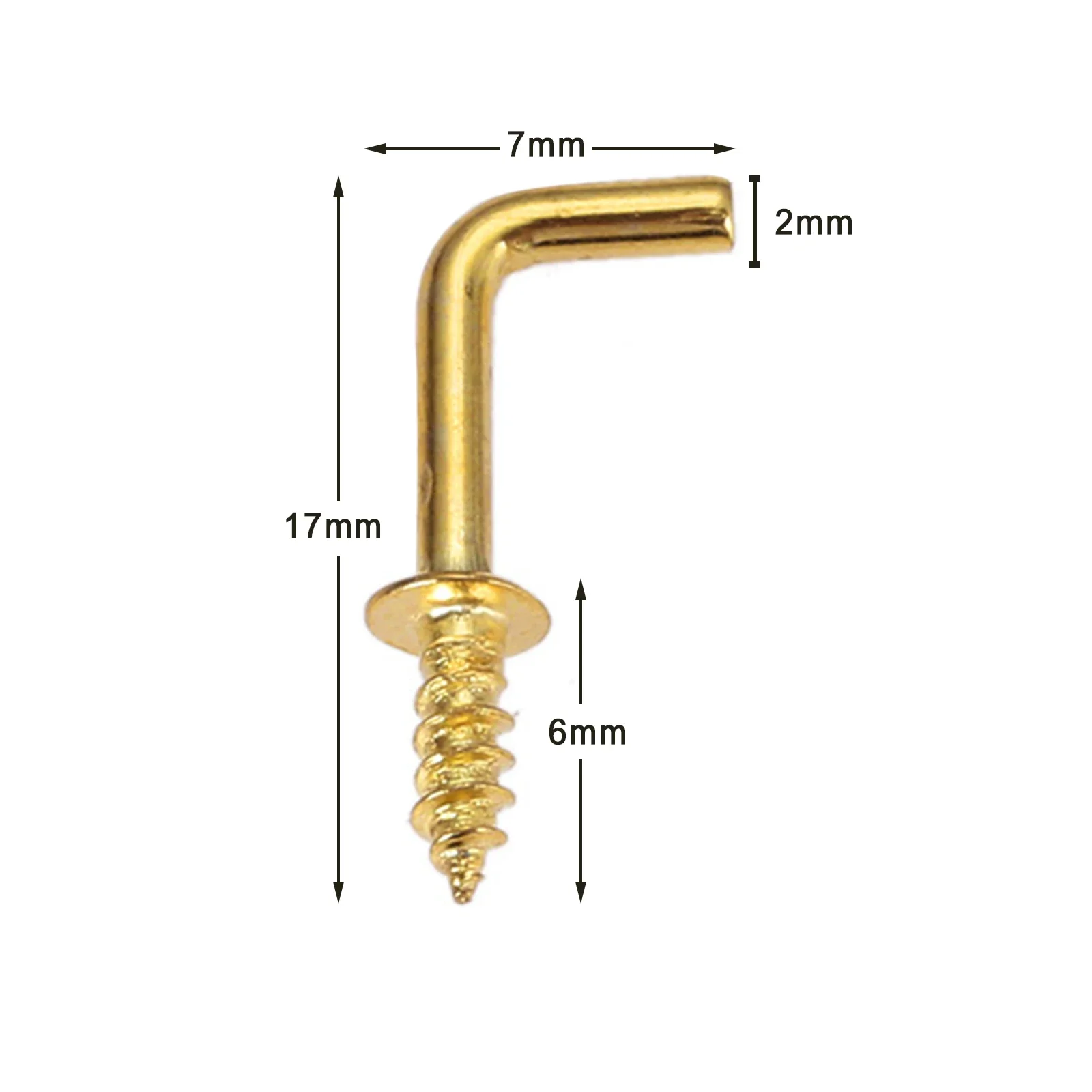 10/20pcs 7-style Metal Hook L-shape Golden Screw-in Hanger 17/25/37/47/54mm Wood Wall Mounted Photo Frame Kitchen Garden Outdoor: Bronze