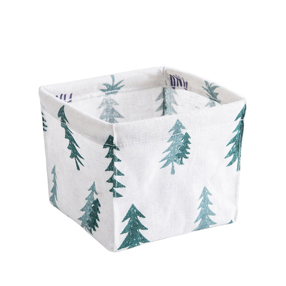 Papeterie Mini conteneur lin boîte carrée décor à la maison panière de rangement pour bureau articles divers jouet boîte de rangement cosmétique livre organisateur: Pine