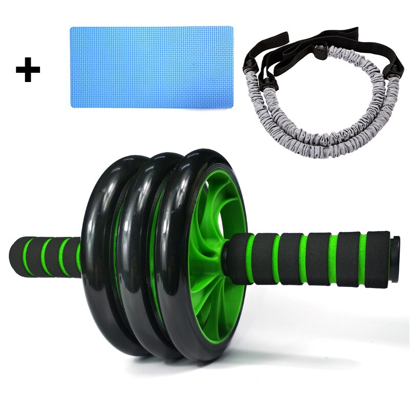 Gym Trainer Ab Roller Training Home Fitness Double Wheel stable Abdominal Power Wheel abdomen Muscle Exercise Equipment: green 4
