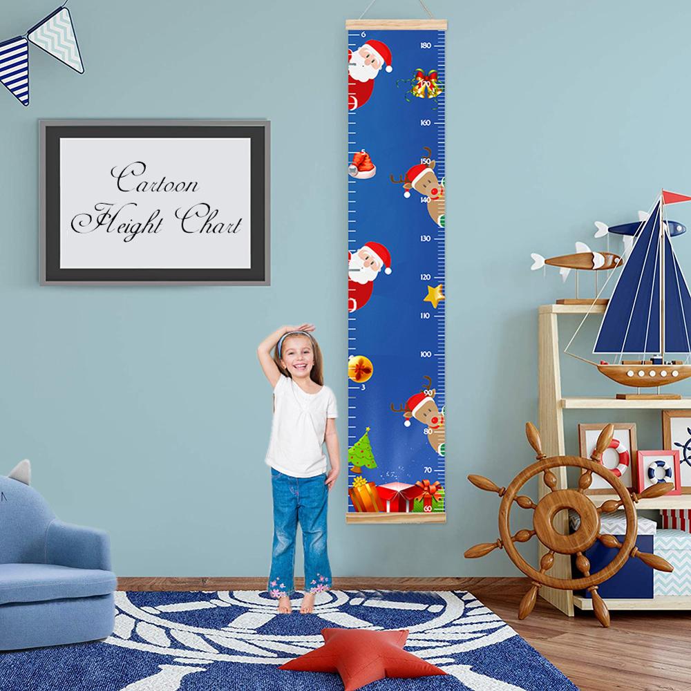 1PC Hanging Growth Chart Baby Height Growth Chart Hanging Rulers Kids Room Wall Canvas Frame Home Decor
