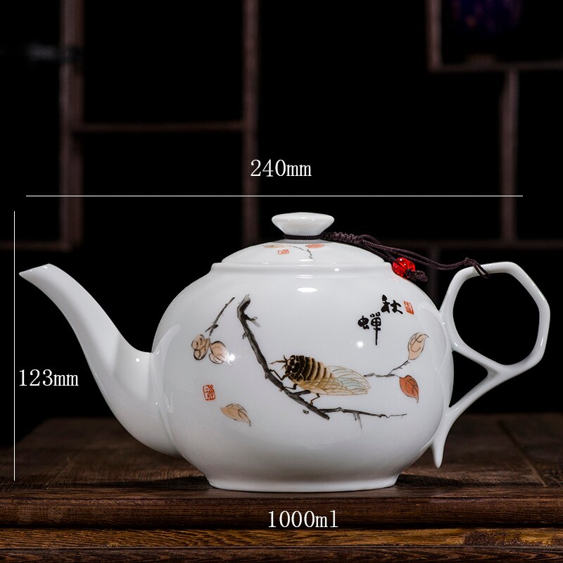 CHANSHOVA China Blau und weiß dünne porzellan teekanne Hohe kapazität 320ML 1L Keramik Tee topf traditionellen chinesischen Tee-einstellen: 1000ml-A