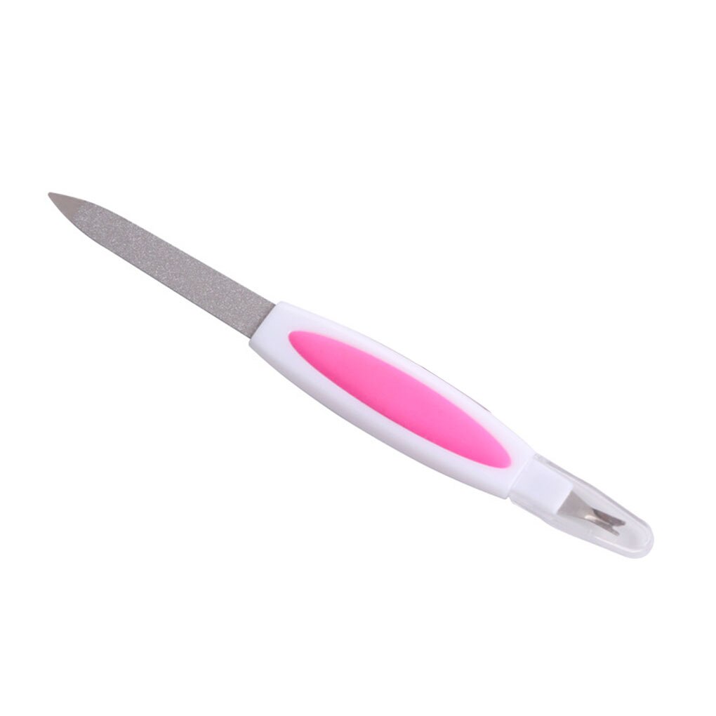 2 In 1 Nagelvijl Dode Huid Vork Manicure Tool Rvs Multifunctionele Tweekoppige nagelvijl: Default Title