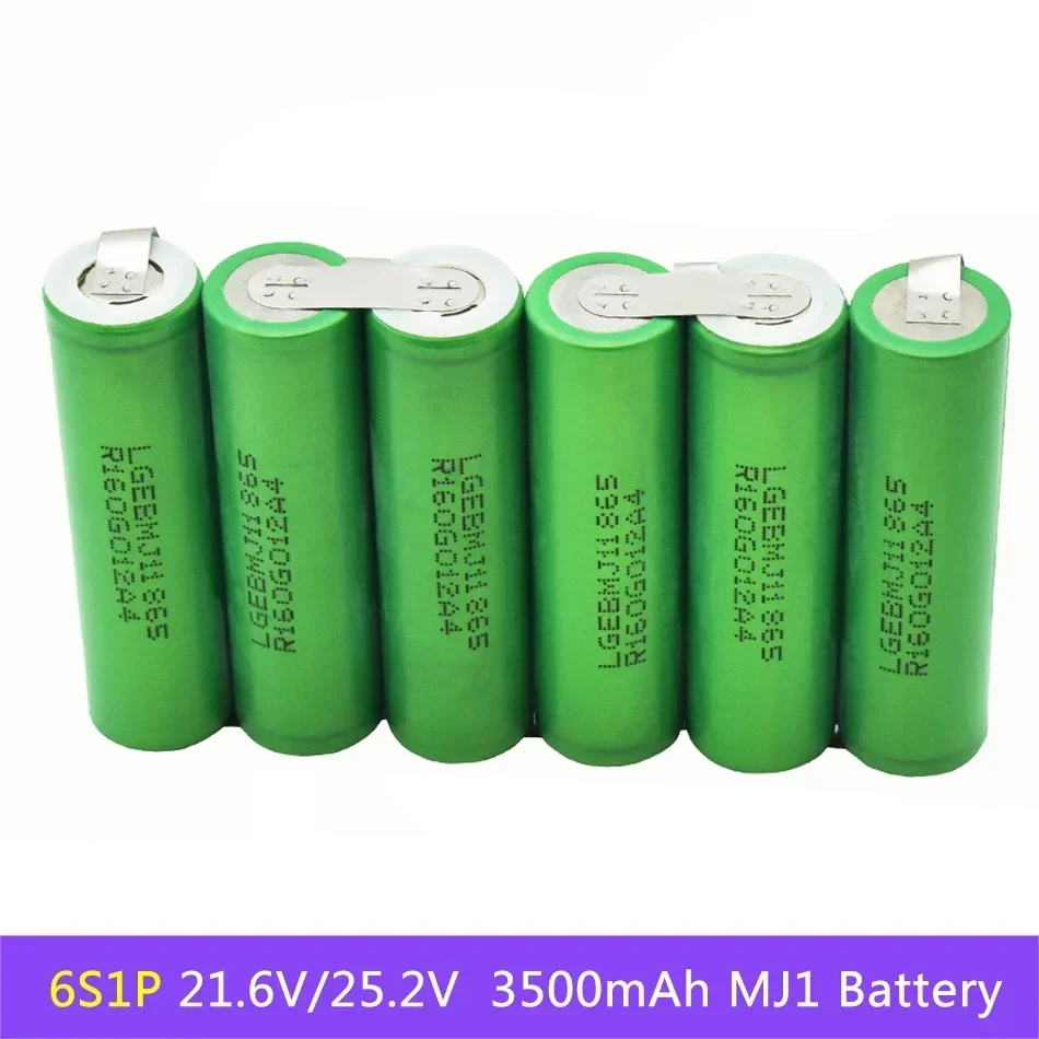 18650 MJ1 3000mAh 6000mAh 20 amps 3S 4S 5S 6S 8S 7.4V 12.6V 14.8V 18V 25.2V 29.6V For Screwdriver batteries weld battery pack: black