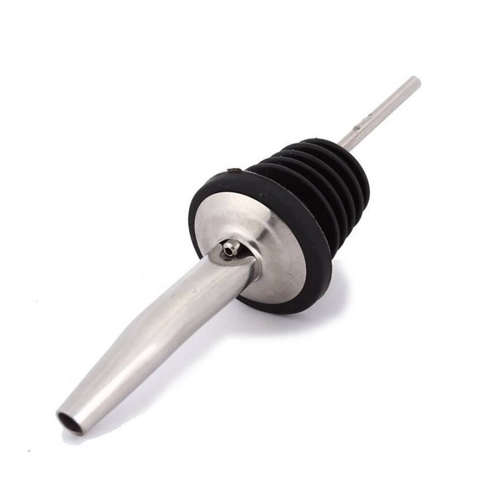 2pcs Stainless steel wine Olive Oil Pourer Dispenser Spout Glass Bottle Pourer Black