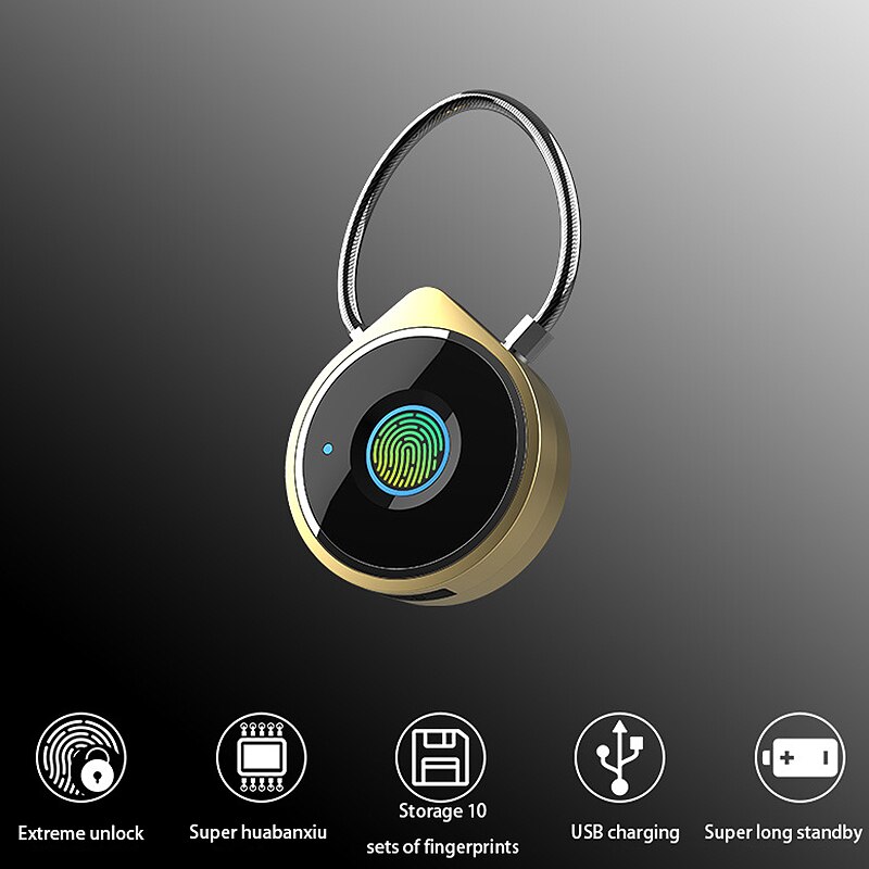 Fingerprint Padlock Smart Bluetooth Security Lock Anti-Theft Keyless Padlock for House Door,Suitcase,Backpack,Gym,Bike