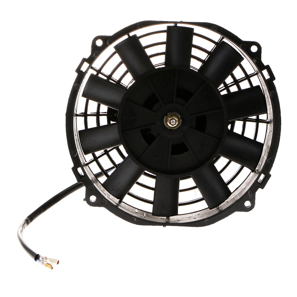 Electrical Radiator Cooling Fan 8'' Heavy Duty 12V Wide Double Ball Bearing Motor Reversible Push or Pull with Mounting Kit