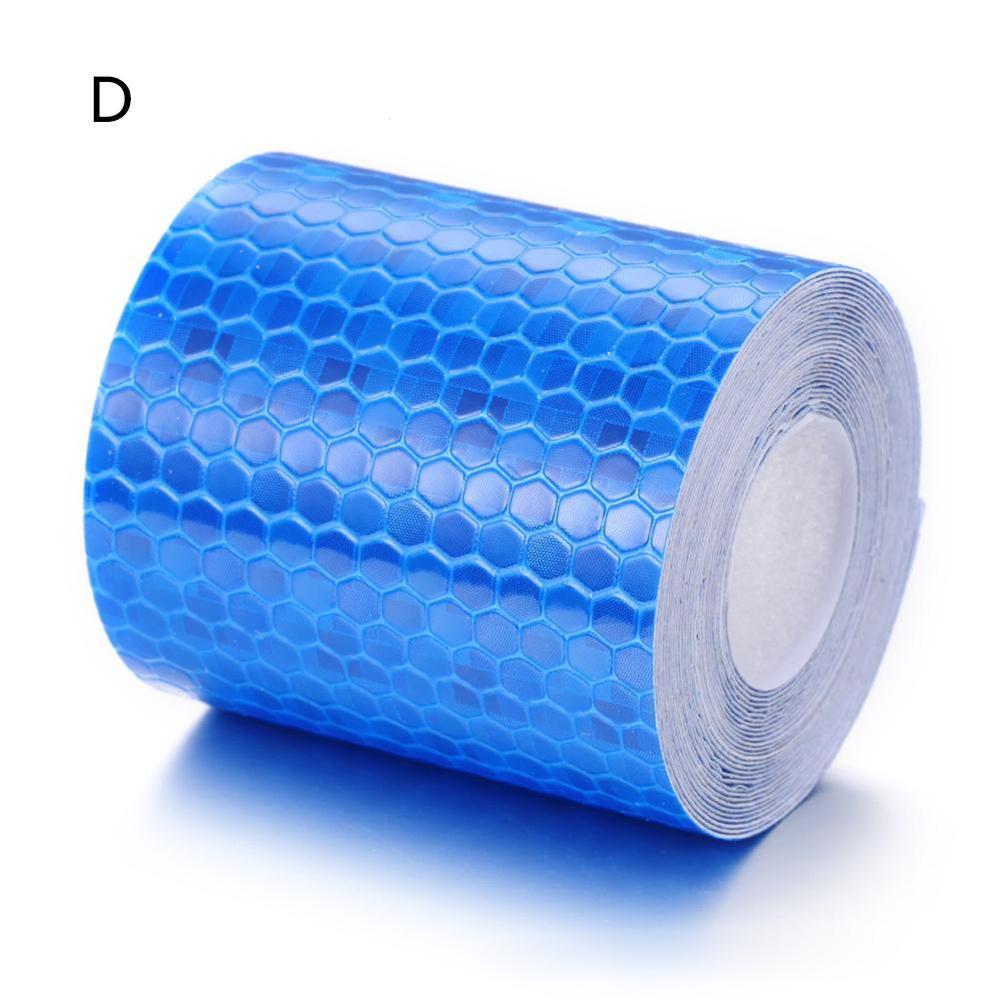 1 unidad cinta de advertencia reflectante de precaución de seguridad cinta autoadhesiva cinta adhesiva 5x100cm 6 colores para decoración de estilo de coche: BLUE
