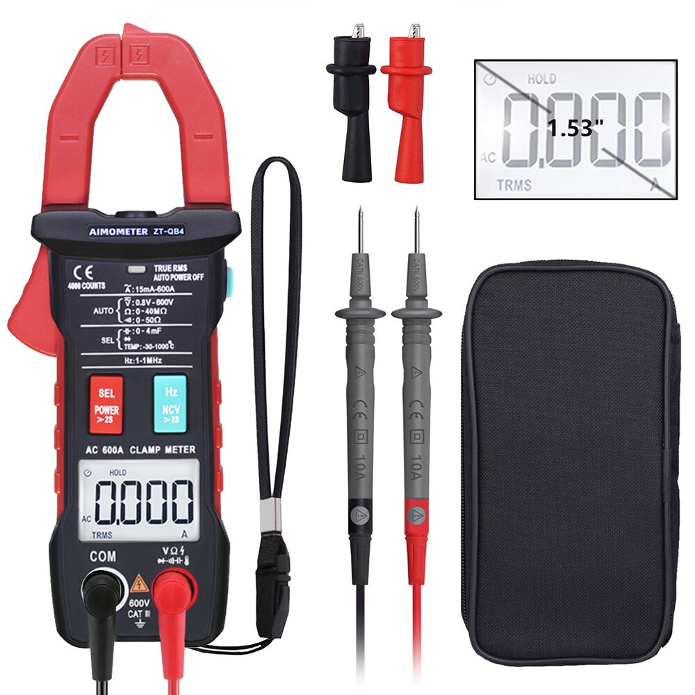 600a ström digital klämmätare automatisk ring smart tång amperemeter multimeter dc ac spänning temperatur ncv hz tester: Default Title