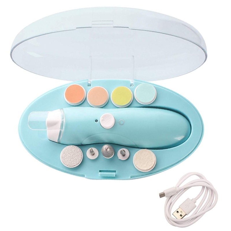 Wiederaufladbarer, sicherer elektrischer nagelknipser für babys, kleinkinder und freundlicher – Ideal für zehen- und fingernäGel.: Blau