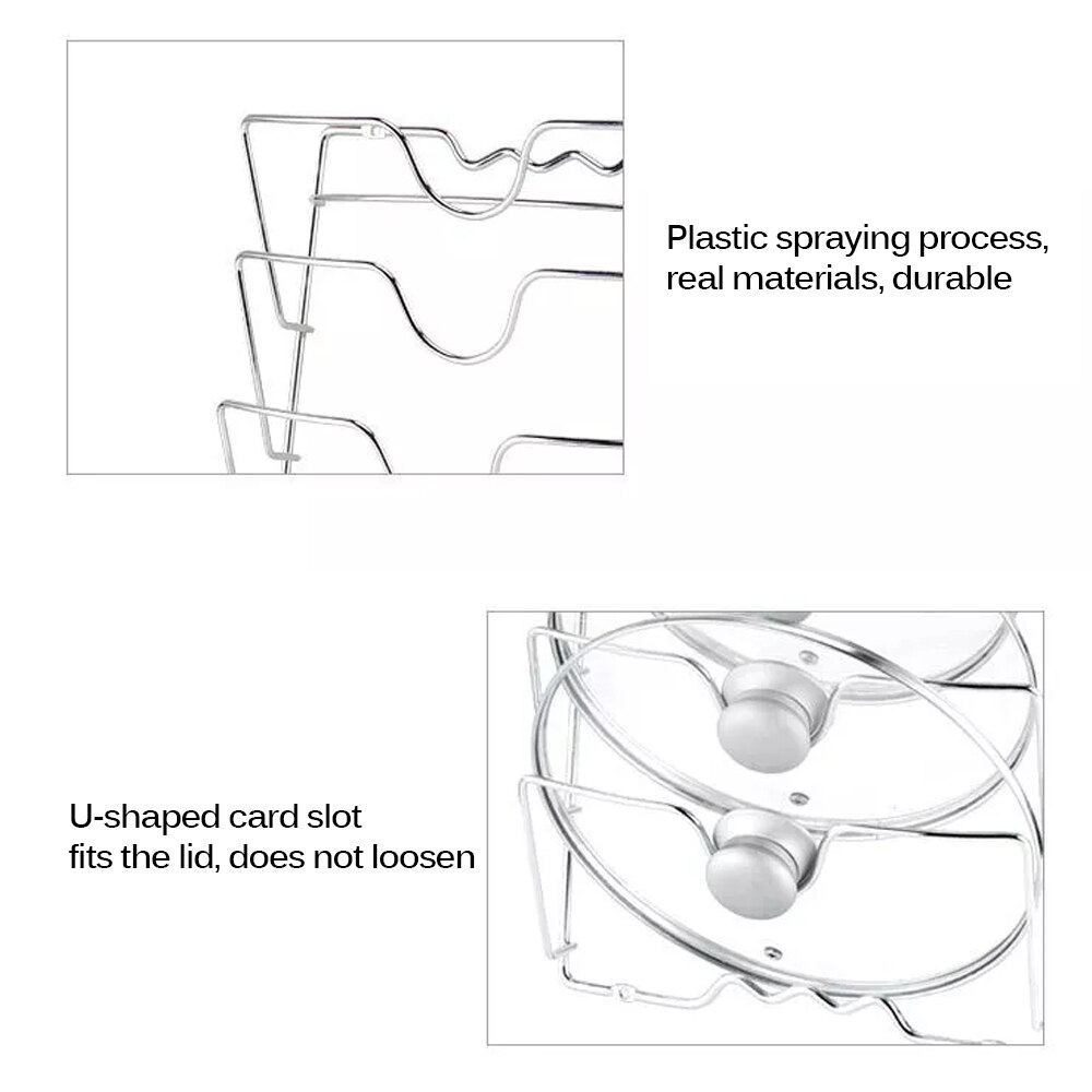 Multifunctionele Keuken Pot Deksel Opbergrek Geschikt Voor Keuken Kasten, Met 5 Vakken