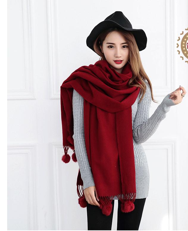 Écharpe longue en cachemire pour femme | de luxe, écharpe en cachemire solide, écharpe en laine enroulée, femmes Pashmina, châlets et écharpes d'hiver: wine red