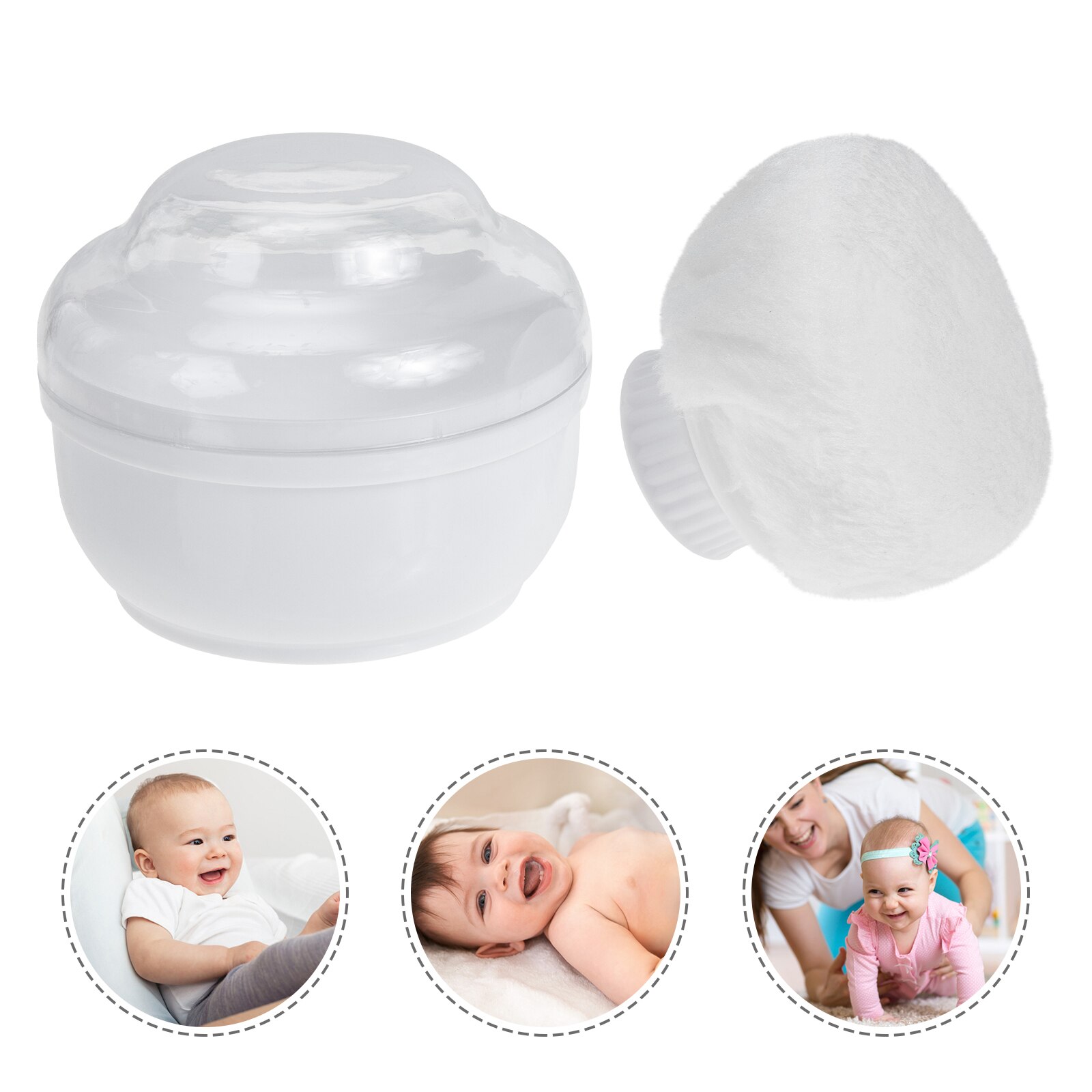 2 Sets Baby Powder Plush Puff Boxes Infant Talcum ... – Grandado