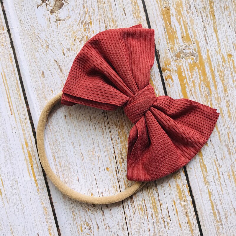 Xcqgh Mode Pasgeboren Hoofdband Peuter Baby Meisje Streep Haarband Effen Kleur Nylon Elastische: Rood