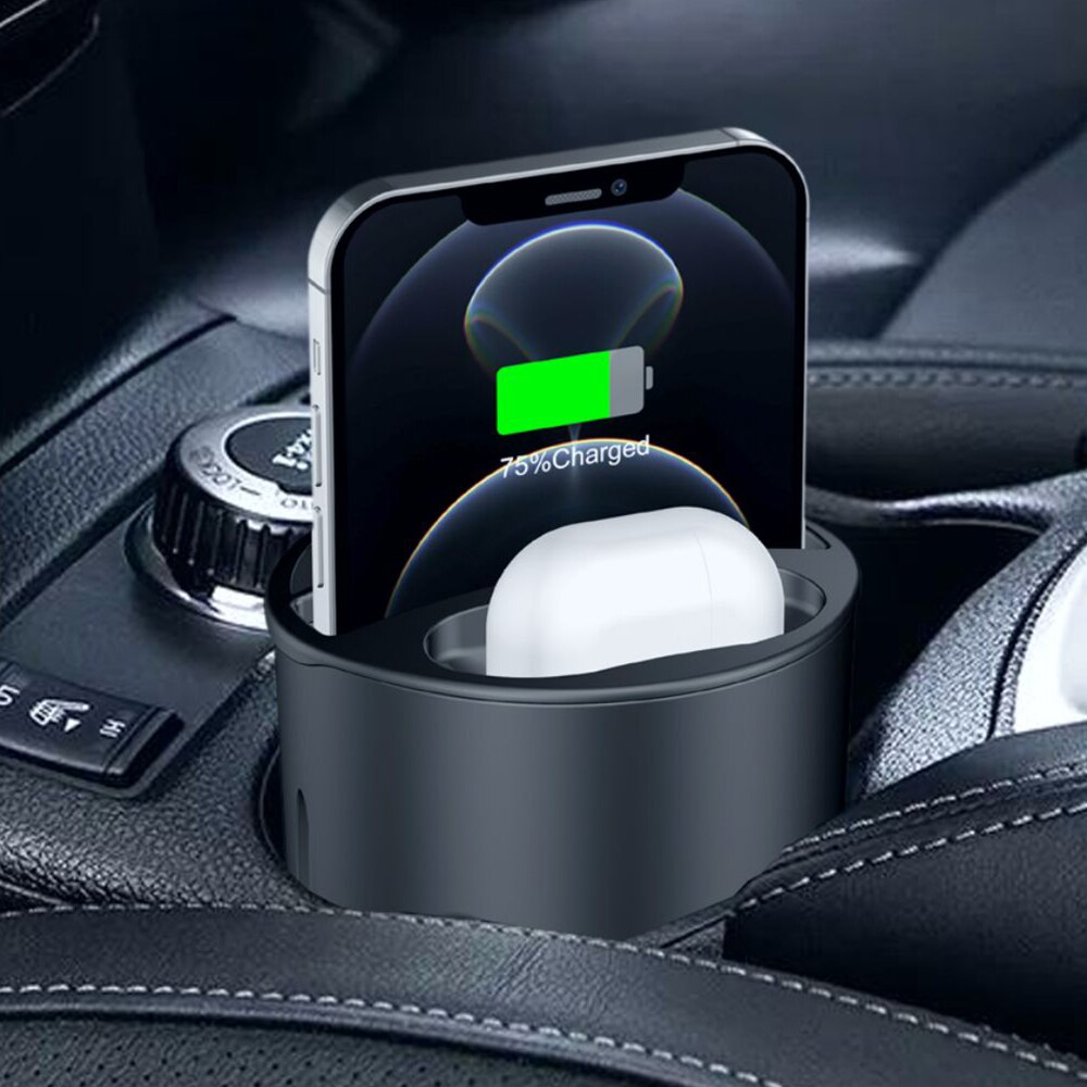 QI Fast Wireless Car Charger Cup For IPhone 12 11 Pro Max XS XR 8 Plus Wireless Charging Holder For Samsung S21 S20/Note10