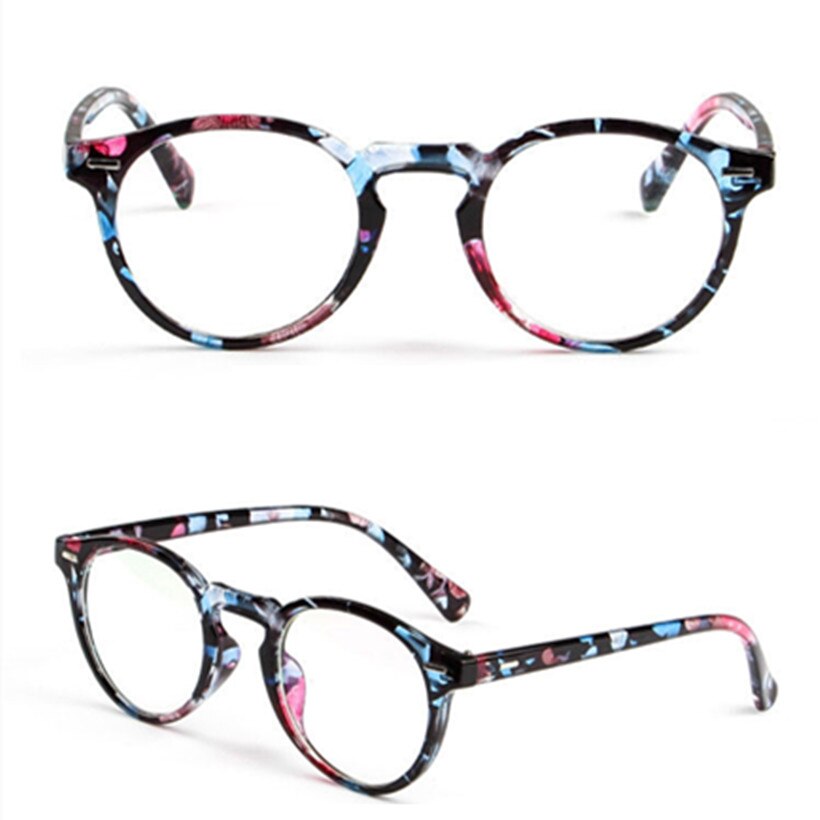 Yooske Mode Optische Glazen Frame Glazen Met Clear Glas Mannen Graden Helder Transparante Glazen Vrouwen Brilmontuur: Blue flower