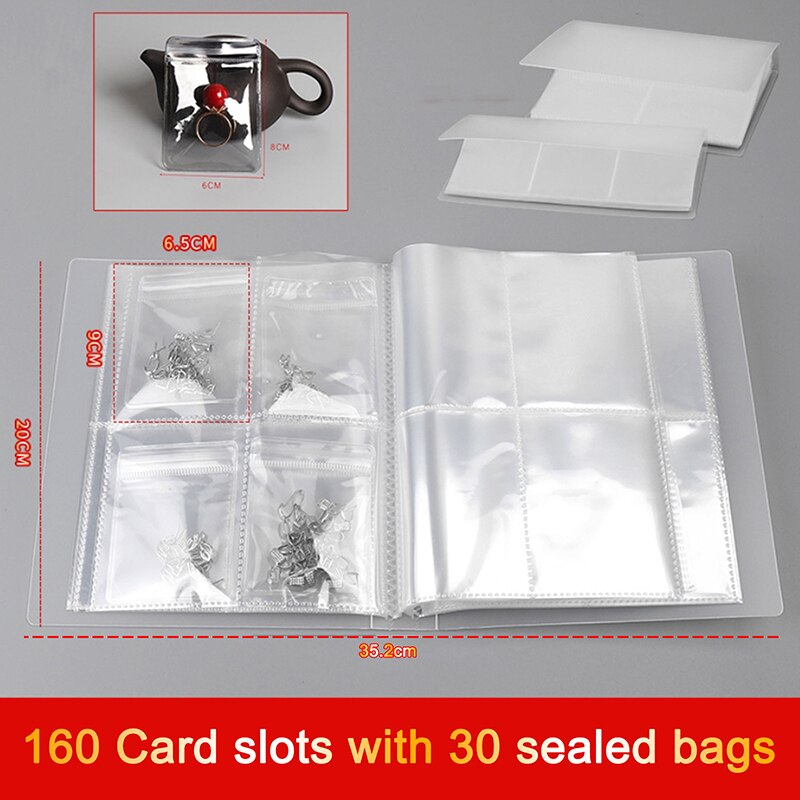 Large-capacity Transparent Jewelry Storage Bag Sealed Bag Necklace Earrings Jewelry Bracelet Storage Book Jewelry Organizer: C