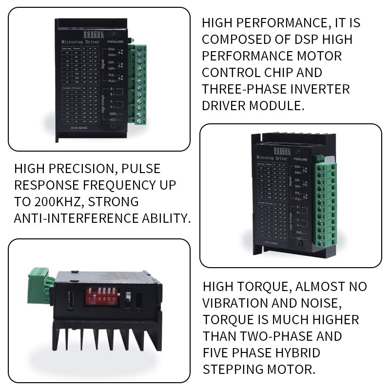 Stepper Motor Driver TB6600 Nema 23 Nema 34 42/57/86 Nema17 4A DC9-40V 1 axis Stepping Motor CNC Engraving Machine