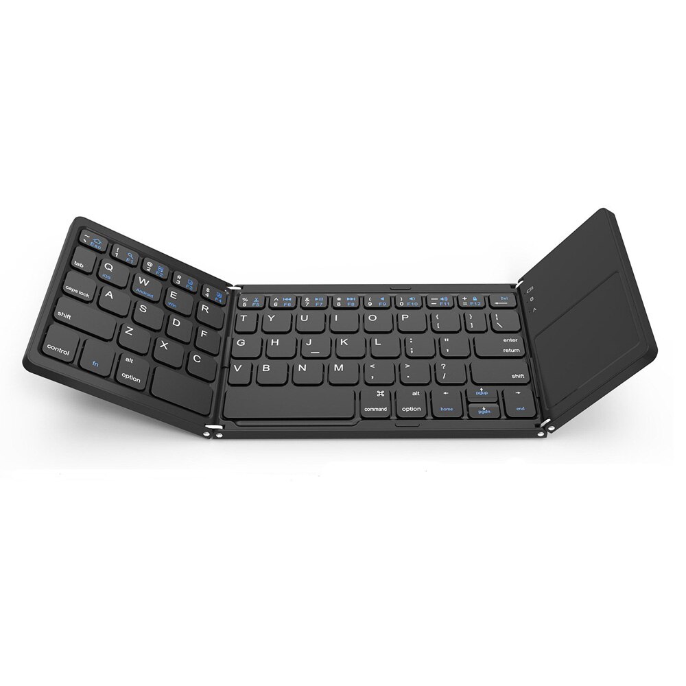 Universal Bluetooth Keyboard Portable Mini Folding Keyboard For Ipad Phone Tablet Three-Folding With Touchpad Wireless Keyboard: Tri-fold keyboard