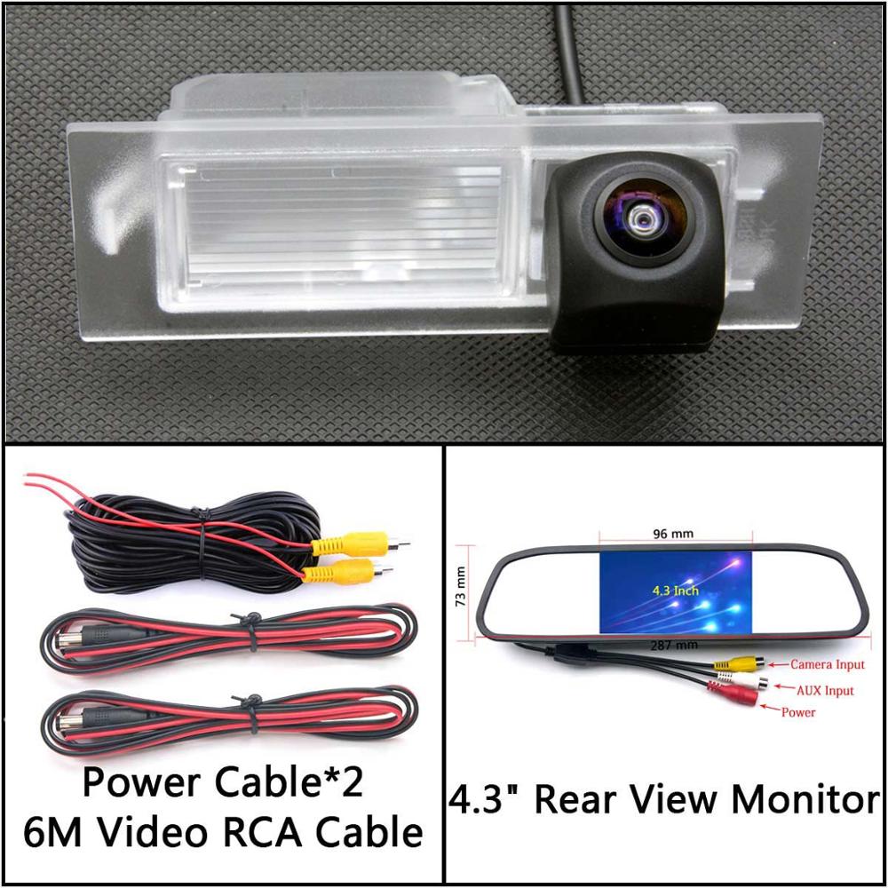 Cámara de visión trasera inversa HD de 175 grados para Fiat Tipo/Egea Monitor de aparcamiento visión nocturna impermeable: Cam N 4.3 Mirror