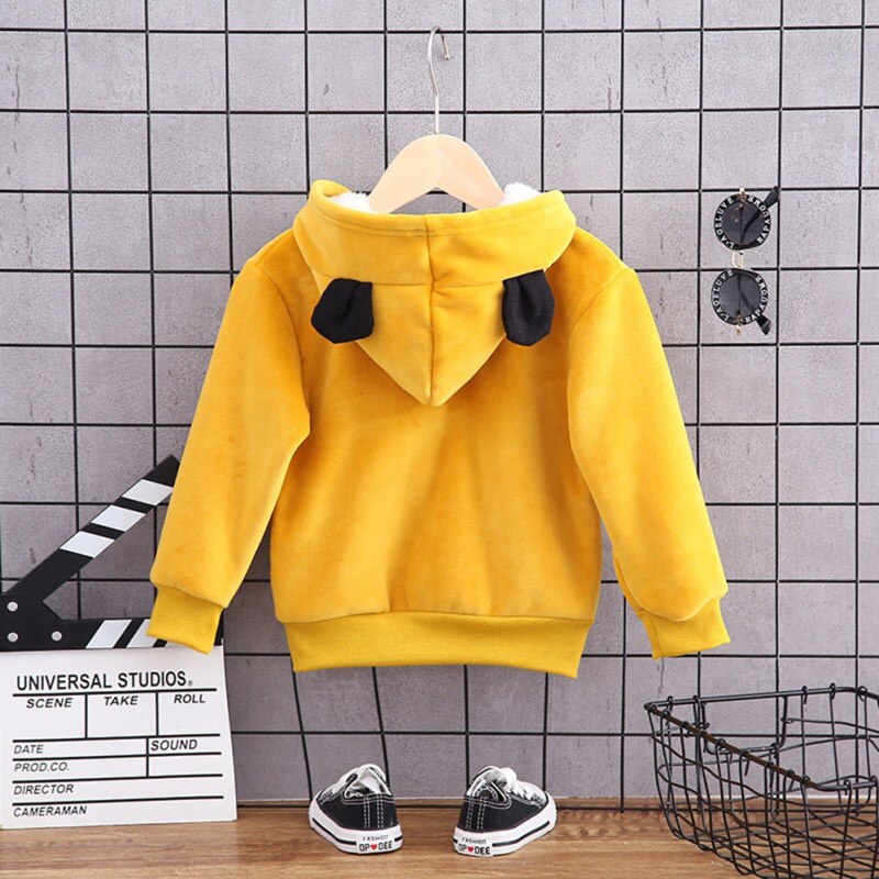Felpe con cappuccio da cartone animato per bambini invernali Plus felpe in velluto felpe con cappuccio in cotone spesso neonati ragazza cappotto caldo vestiti