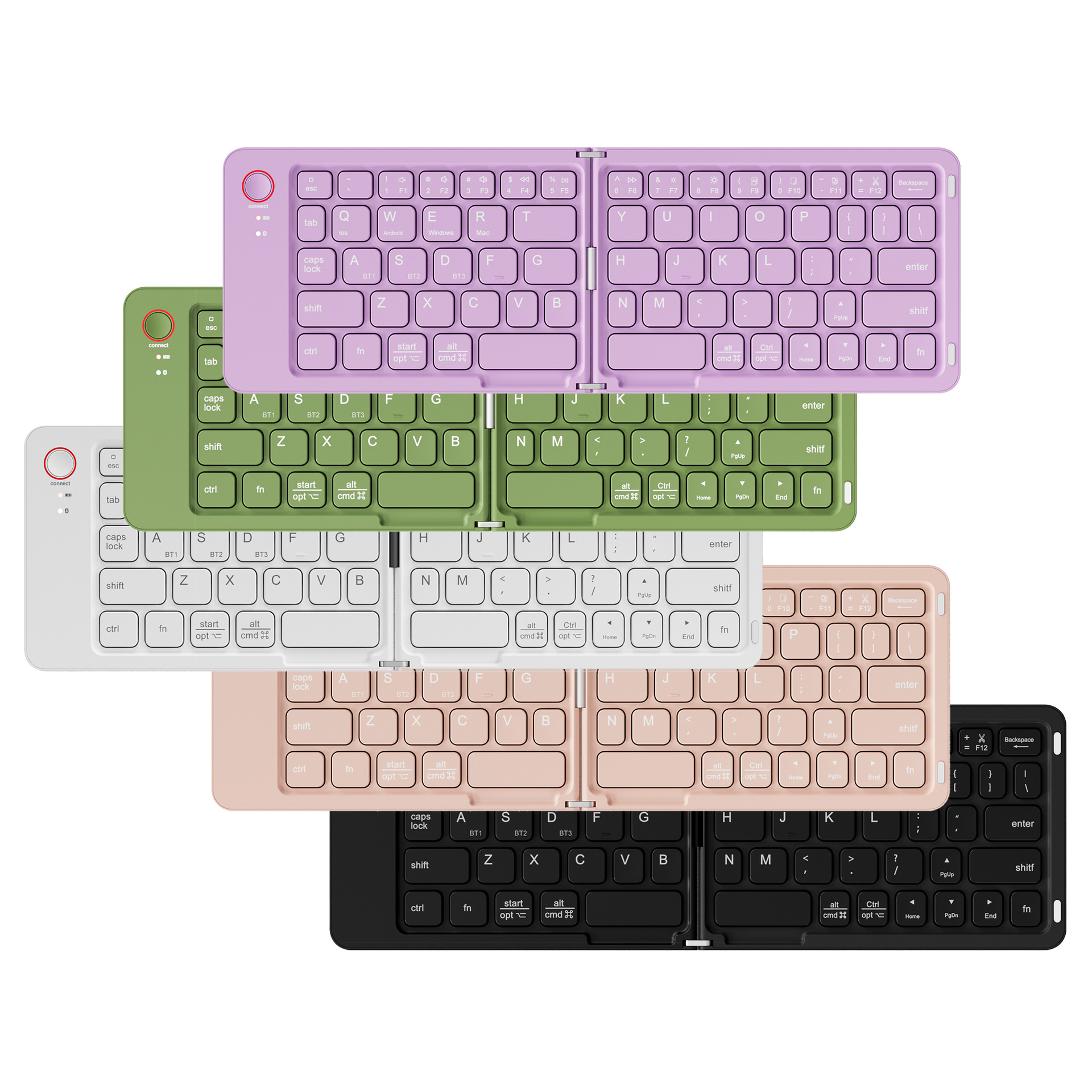 Russisch/Hebräisch/Spanisch/Portugiesisch/Koreanische Klapptastatur Bluetooth-Tastatur tragbar für Tablette iPad PC Android IOS Fenster