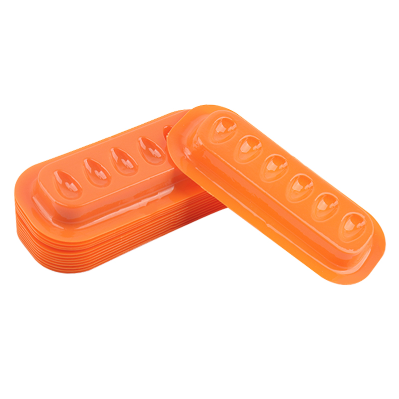 100 pièces porte-colle à cils Palette Extension de cils support adhésif tampons bande en forme de joint en plastique Palette cils artiste accessoires: WHITE