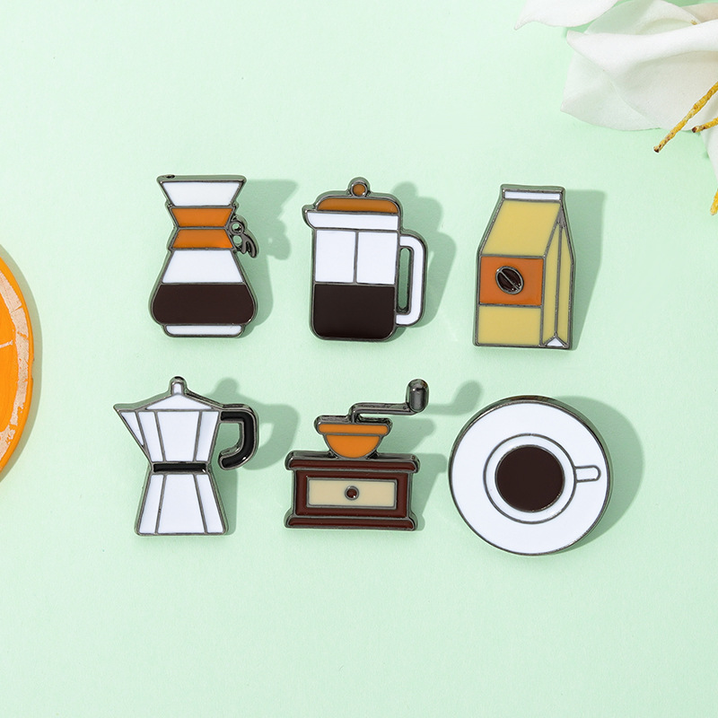 Koffieliefhebber Emaille Spelden Custom Pot Mok Beker Broches Revers Badges Creatieve Café Sieraden Cadeau Voor Barista Vrienden