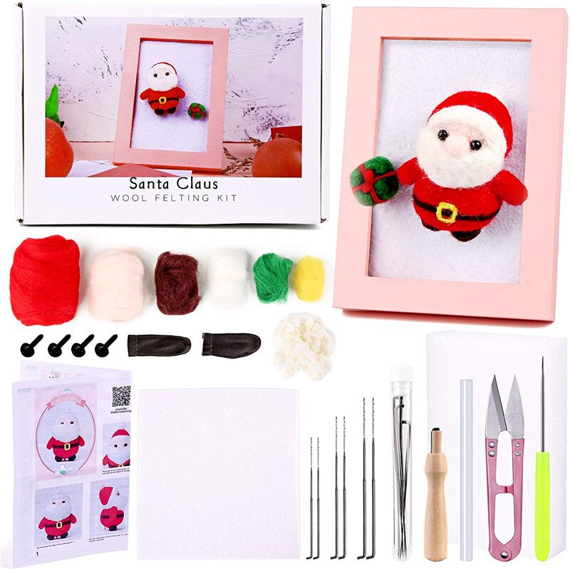 LMDZ Wool Needle Felting Kit Handmade Felt Needle Fabric Materials Animals Wool Felting Kits for Arts Non-finished Accessories