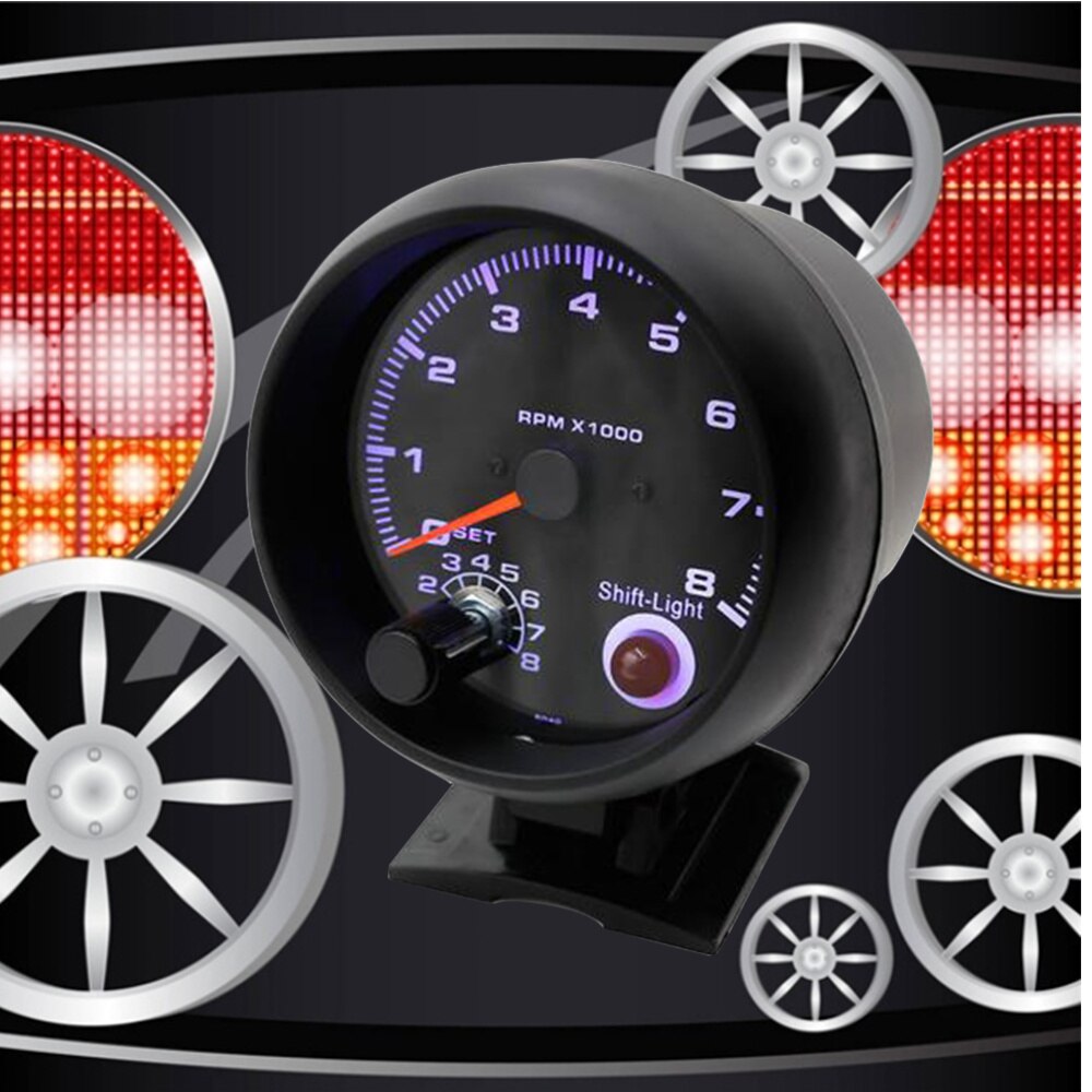 Auto Toerenteller RPM Gauge Meter Zeer Gevoelig 7 Kleuren Auto-instrument voor Raceliefhebbers
