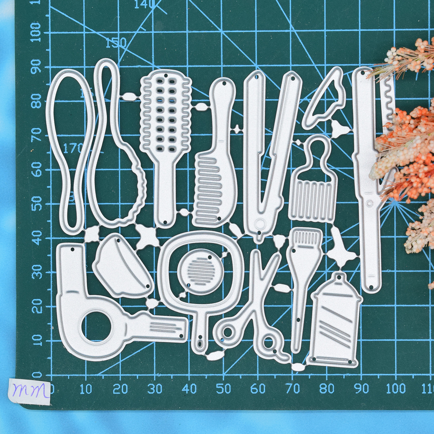 1 st Kapper Gereedschap Set Föhn Kam Metalen Snijmatrijs voor DIY Scrapbooking Album Verjaardagskaart Maken Papier Ambachten