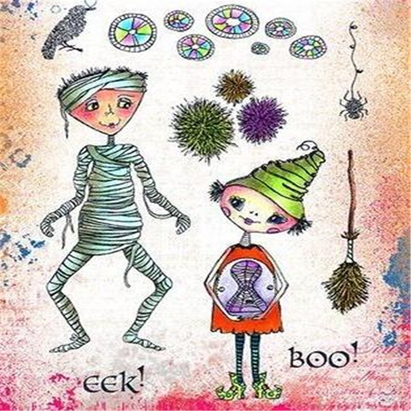 11x16weird Transparent Silicone Rubber Stamp Sheet Cling Scrapbooking DIY Cute Pattern Photo Album PaperCard Decor figure Stamp: Light Grey