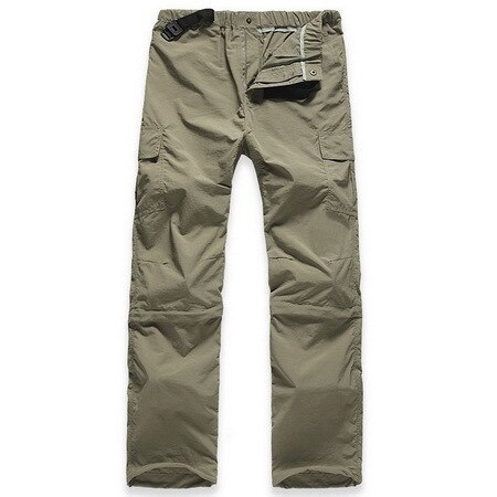 Avtagbare ben #39 cargo bukser lommer sommer herre sprutende raskt tørr vanntette bukser mann khaki tynn work casual bukse 3xl: M / Grå