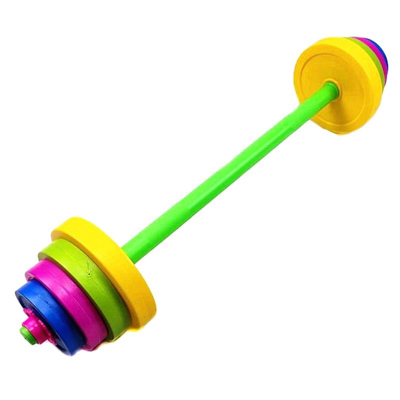 11 stk /sæt børn vægtstang børn håndvægt sæt bodybuilding træningsudstyr træningsmuskel til børn gymnastiksal hjem (lang type): Sort
