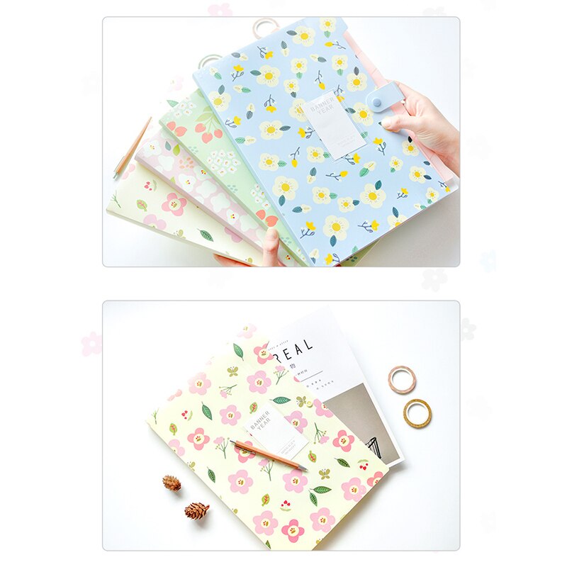Floral Printed Accordion Document File Folder Expanding Letter/A4 Organizer (set of 4)