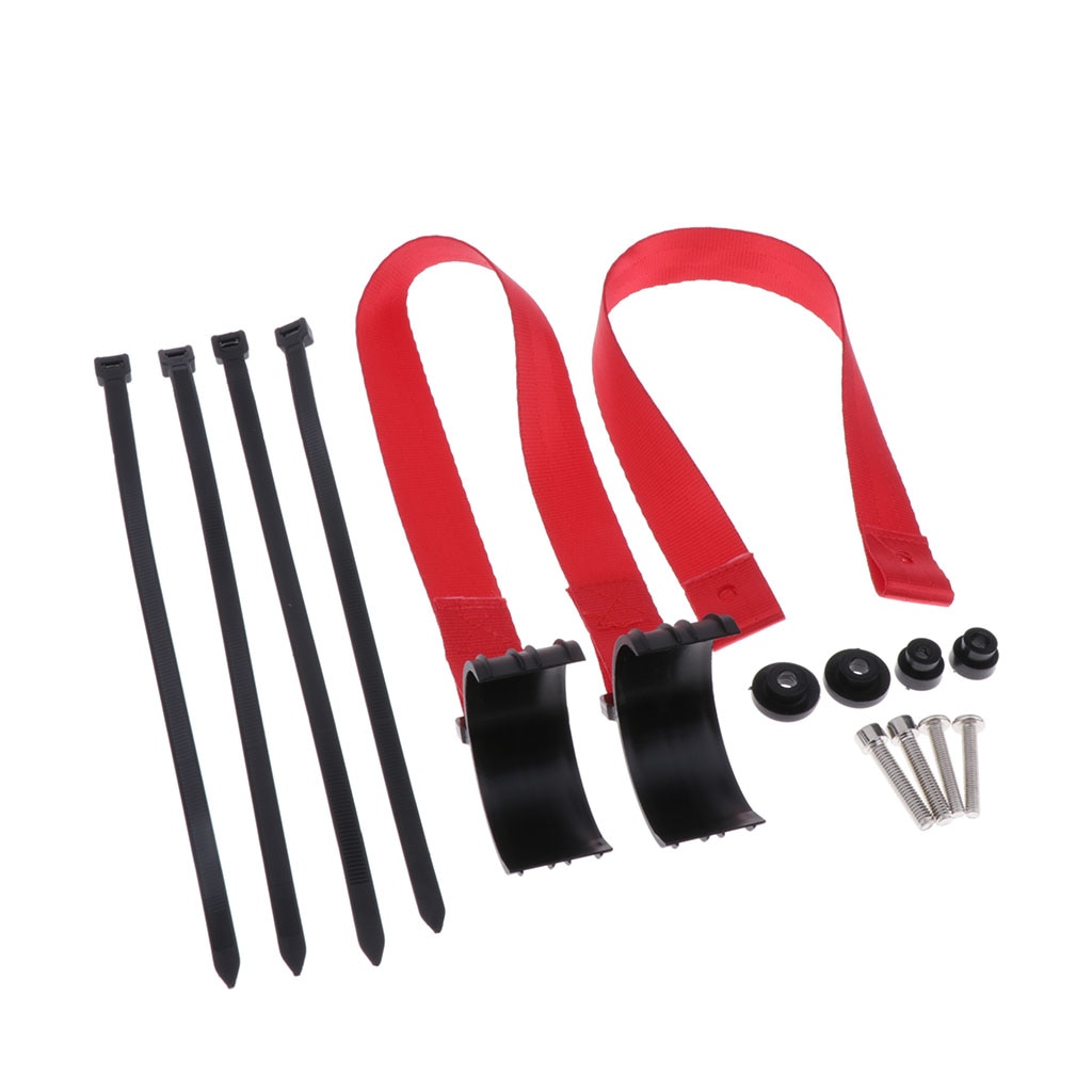 Adjustable Red Front Motorcycle Strap Pull Sling Belt Leash Universal