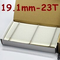 50 st/kartong  a4 storlek 1/2 bredd 23 ringar 5/8-1 "  (15.9mm-25.4mm)  nylonbelagda dubbelögla trådar bindetråd kammar bindningsringar: 19.1mm- vita