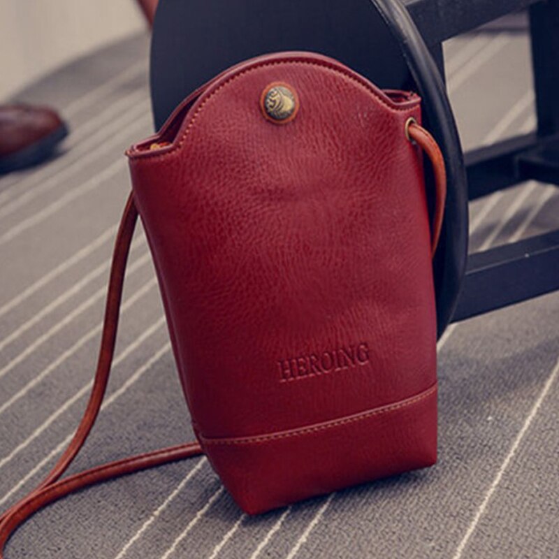 Sac à bandoulière femmes Mini petit sac de messager femmes en cuir sacs à bandoulière pour femmes dames téléphone portable pochette portefeuille: Wine red