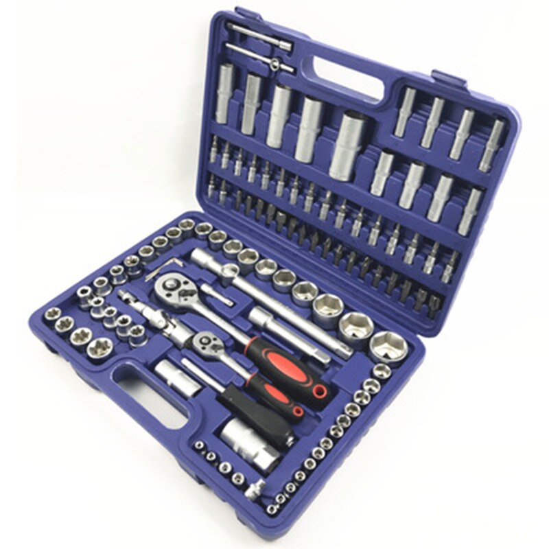 108PC Repair Tool Set Auto Repair Tool Kits outil mécanique Sockets Set Bit Set Screwdrivers Ratchet Spanner Wrenches Sockets