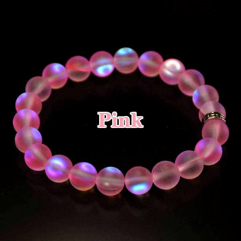 Irregular Pearl Tendy Bear Bracelet Women,Wedding Cultured Charm Knot Bracelet Mermaid Glass Bracelet Jewlery Girl Birthday: Matte Pink