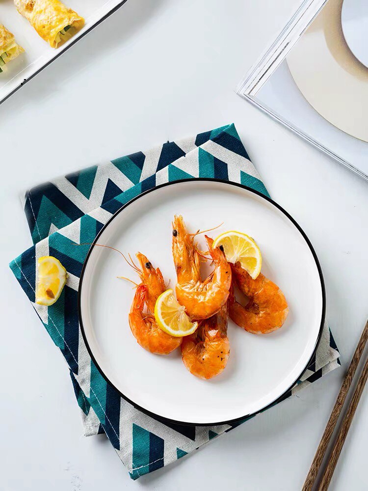 Jednokolorowa płyta ceramiczna stek talerz styl skandynawski zastawa stołowa miska deser danie talerze obiadowe zestaw obiadowy śliczny talerz