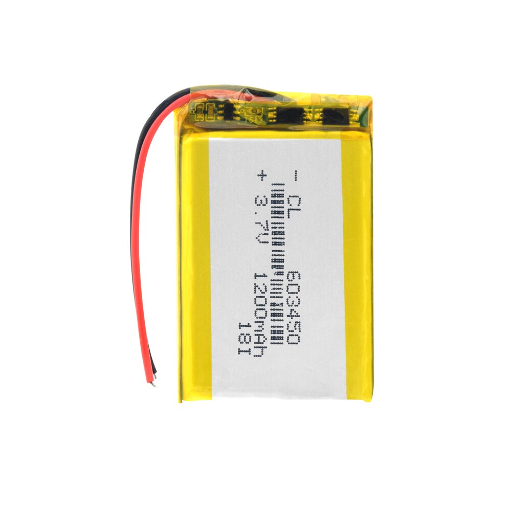 li-polymer rechargeable battery 3.7V 603450 Lithium polymer battery 1200mAh ( size: 6*34*50mm) For MP3 MP4 GPS DVD LED Light PSP