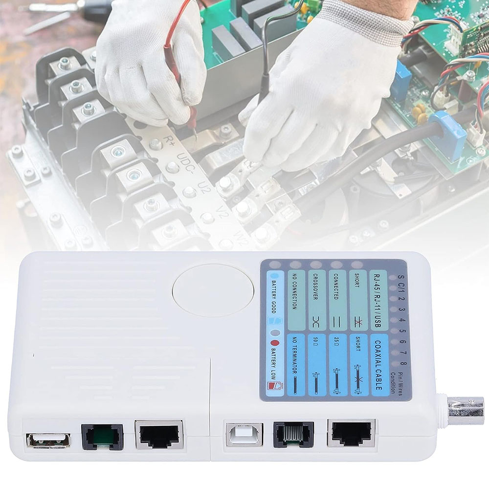 Professioneller Multifunktions-4-in-1-Netzwerkkabeltester RJ45/RJ11/USB/BNC LAN-Kabel Cat5 Cat6 Drahttester