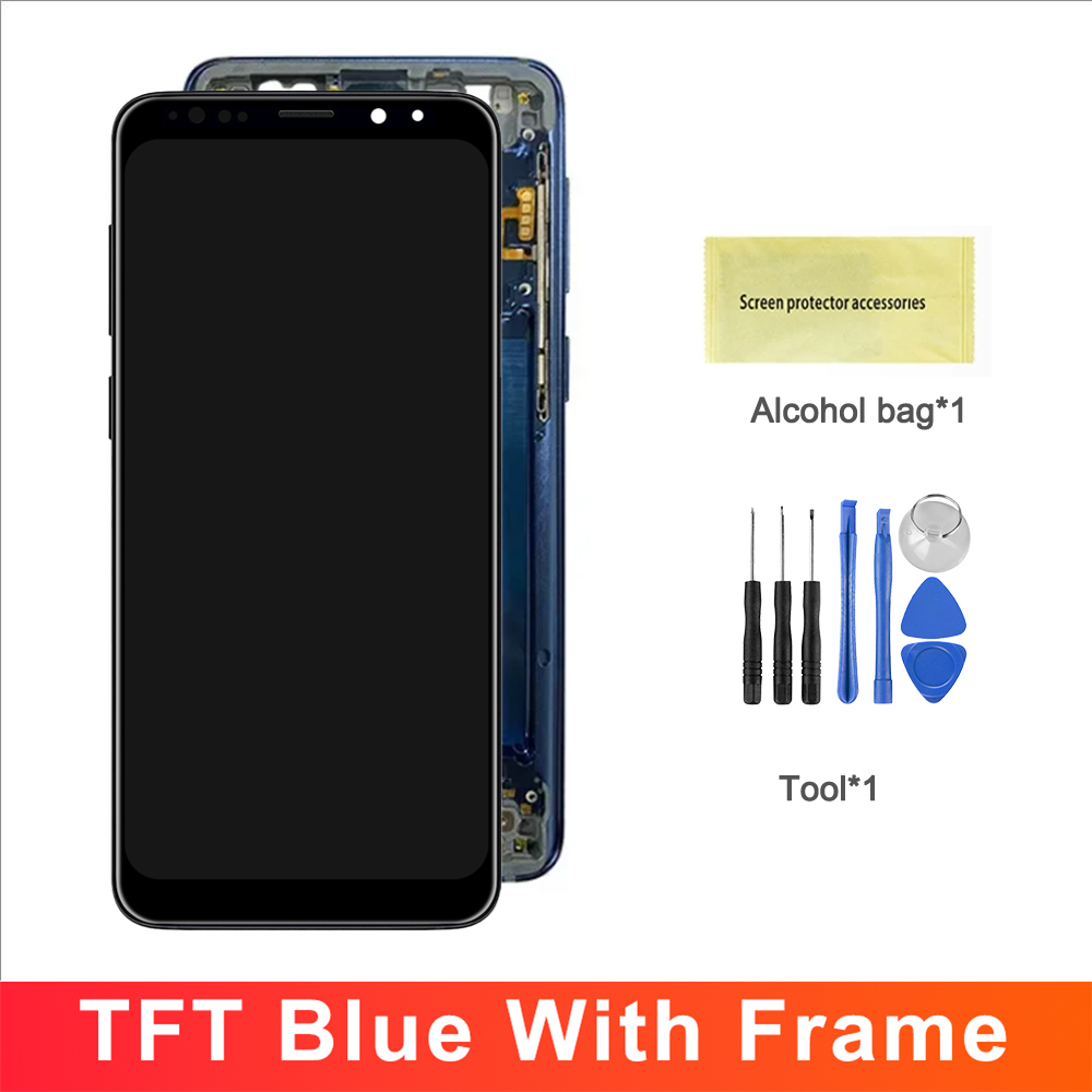 100% Tested Display For Samsung Galaxy S9 LCD With Digitizer Touch Screen Assembly SM-G960FD S9 G960 LCD with Frame Replacement: Blue Lotus