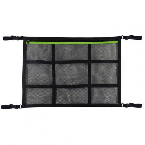 Net Bag Adjustable High Toughness Polyester Zipper Adjustable Drawstring Ceiling Net Pocket for Car