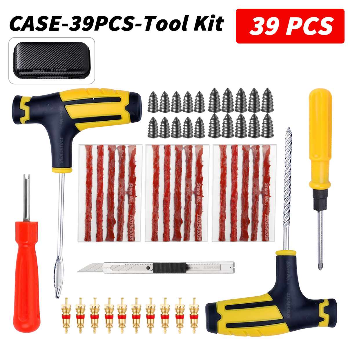 Auto Bandenreparatieset - Lekke Band Plug Gereedschap - Tubeless Bandenstrips - Motor & Fiets